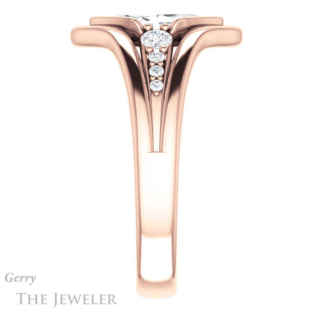 Marquise Cut Forever One Moissanite Engagement Ring #GTJ1063-marquise-fb-r 3 Marquise Cut Forever Brilliant Moissanite Engagement Ring #GTJ1063-marquise-fb-r