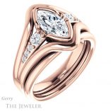 Marquise Cut Forever One Moissanite Engagement Ring #GTJ1063-marquise-fb-r 6 Marquise Cut Forever Brilliant Moissanite Engagement Ring #GTJ1063-marquise-fb-r