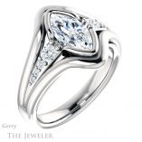 Marquise Cut Forever Brilliant Moissanite Engagement Ring #GTJ1063-marquise-fb-w