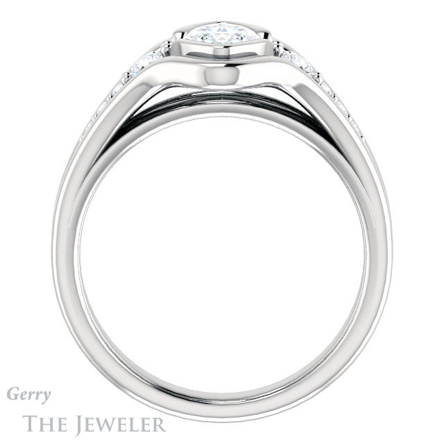 Marquise Cut Forever Brilliant Moissanite Engagement Ring #GTJ1063-marquise-fb-w