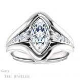 Marquise Cut Forever Brilliant Moissanite Engagement Ring #GTJ1063-marquise-fb-w