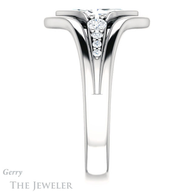 Marquise Cut Forever Brilliant Moissanite Engagement Ring #GTJ1063-marquise-fb-w