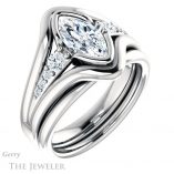 Marquise Cut Forever Brilliant Moissanite Engagement Ring #GTJ1063-marquise-fb-w