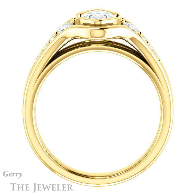 Marquise Cut Forever Brilliant Moissanite Engagement Ring #GTJ1063-marquise-fb-y