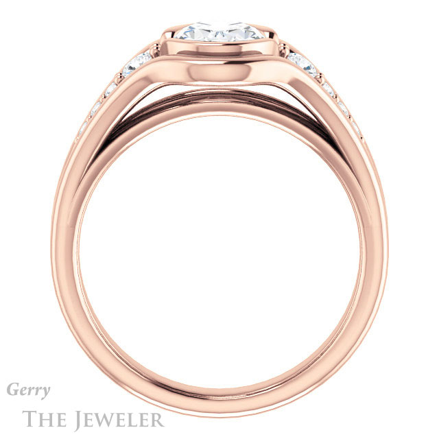 Oval Shaped Forever One Moissanite Engagement Ring #GTJ1063-oval-fo-r