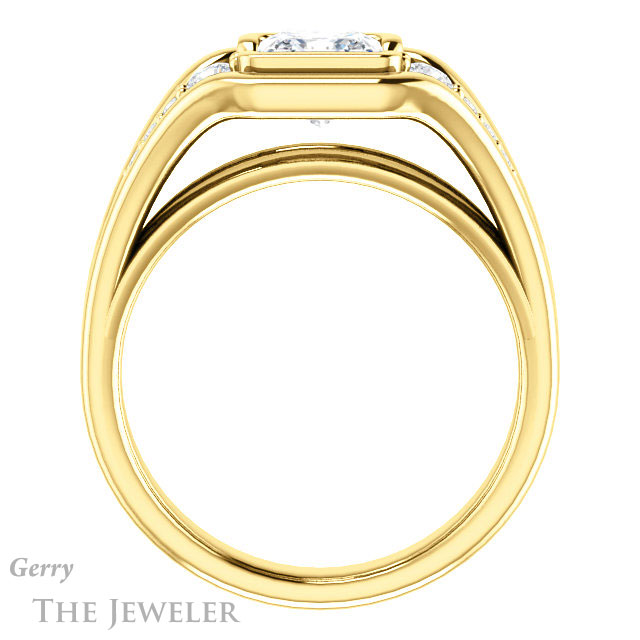 Princess Cut Forever One Moissanite Engagement Ring #GTJ1063-square-fo-y