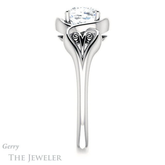 Cushion Cut Forever One Moissanite Engagement Ring #GTJ1064-cushion-fo-w 3 Cushion Cut Forever One Moissanite Engagement Ring #GTJ1064-cushion-fo-w