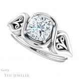 Cushion Cut Forever One Moissanite Engagement Ring #GTJ1064-cushion-fo-w 5 Cushion Cut Forever One Moissanite Engagement Ring #GTJ1064-cushion-fo-w