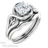 Cushion Cut Forever One Moissanite Engagement Ring #GTJ1064-cushion-fo-w 6 Cushion Cut Forever One Moissanite Engagement Ring #GTJ1064-cushion-fo-w