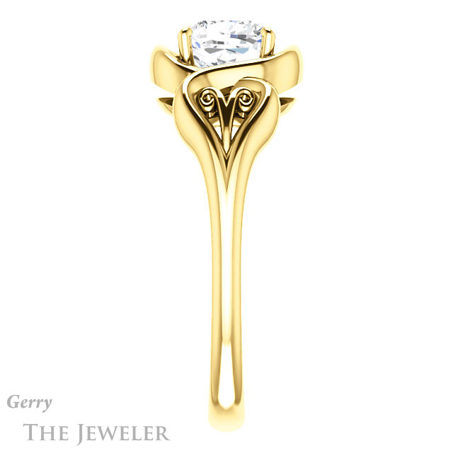 Cushion Cut Forever One Moissanite Engagement Ring #GTJ1064-cushion-fo-y 3 Cushion Cut Forever One Moissanite Engagement Ring #GTJ1064-cushion-fo-y