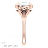 Emerald Cut Forever One Moissanite Engagement Ring #GTJ1064-emerald-fb-r 3 Emerald Cut Forever Brilliant Moissanite Engagement Ring #GTJ1064-emerald-fb-r