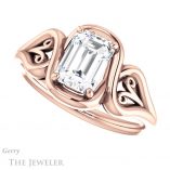 Emerald Cut Forever One Moissanite Engagement Ring #GTJ1064-emerald-fb-r 5 Emerald Cut Forever Brilliant Moissanite Engagement Ring #GTJ1064-emerald-fb-r