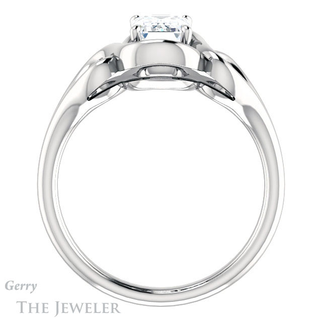 Emerald Cut Forever Brilliant Moissanite Engagement Ring #GTJ1064-emerald-fb-w