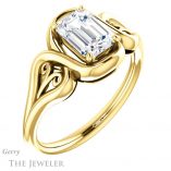 Emerald Cut Forever Brilliant Moissanite Engagement Ring #GTJ1064-emerald-fb-y