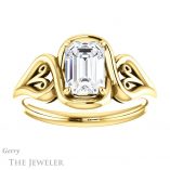 Emerald Cut Forever Brilliant Moissanite Engagement Ring #GTJ1064-emerald-fb-y