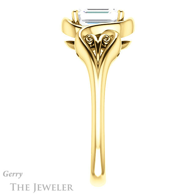 Emerald Cut Forever Brilliant Moissanite Engagement Ring #GTJ1064-emerald-fb-y
