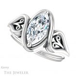 Marquise Cut Forever One Moissanite Engagement Ring #GTJ1064-marquise-fb-w 5 Marquise Cut Forever Brilliant Moissanite Engagement Ring #GTJ1064-marquise-fb-w