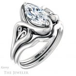 Marquise Cut Forever One Moissanite Engagement Ring #GTJ1064-marquise-fb-w 6 Marquise Cut Forever Brilliant Moissanite Engagement Ring #GTJ1064-marquise-fb-w