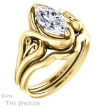 Marquise Cut Forever One Moissanite Engagement Ring #GTJ1064-marquise-fb-y 6 Marquise Cut Forever Brilliant Moissanite Engagement Ring #GTJ1064-marquise-fb-y