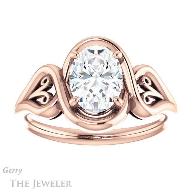 Oval Shaped Forever One Moissanite Engagement Ring #GTJ1064-oval-fo-r 1 Oval Shaped Forever One Moissanite Engagement Ring #GTJ1064-oval-fo-r