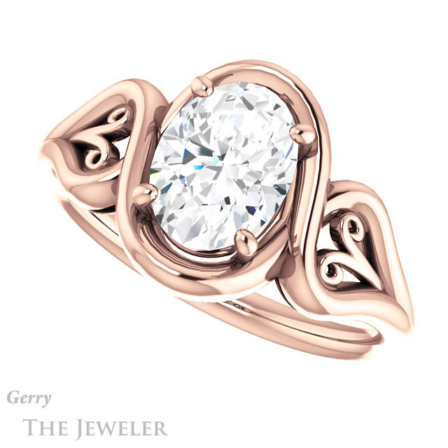 Oval Shaped Forever One Moissanite Engagement Ring #GTJ1064-oval-fo-r 5 Oval Shaped Forever One Moissanite Engagement Ring #GTJ1064-oval-fo-r