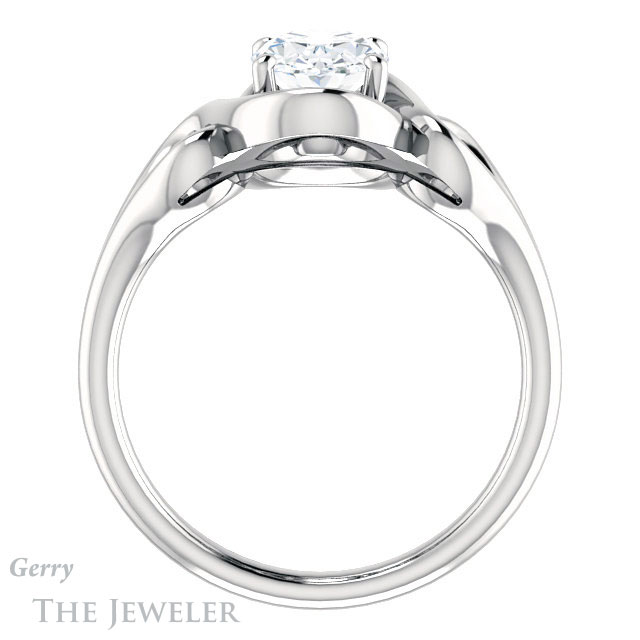 Oval Shaped Forever One Moissanite Engagement Ring #GTJ1064-oval-fo-w