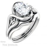 Oval Shaped Forever One Moissanite Engagement Ring #GTJ1064-oval-fo-w 6 Oval Shaped Forever One Moissanite Engagement Ring #GTJ1064-oval-fo-w