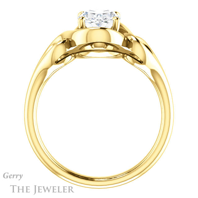 Oval Shaped Forever One Moissanite Engagement Ring #GTJ1064-oval-fo-y