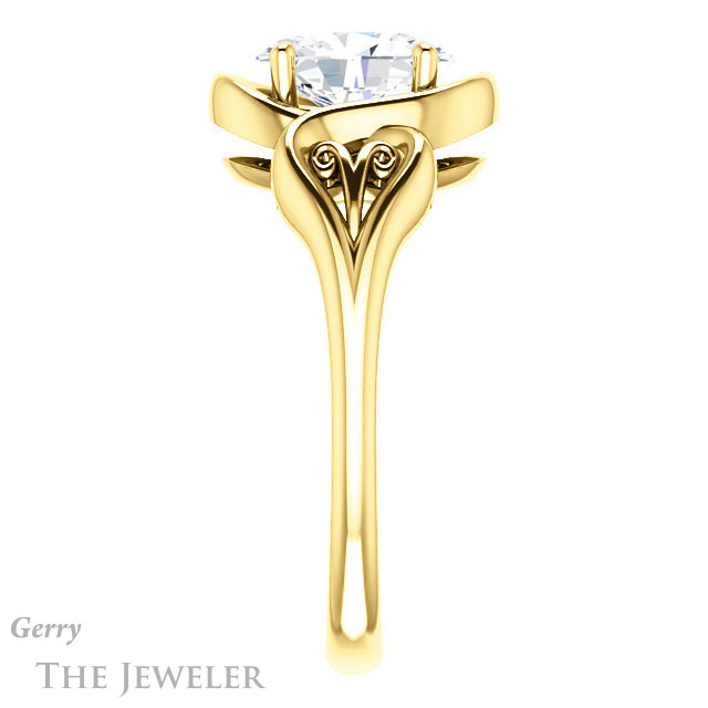 Oval Shaped Forever One Moissanite Engagement Ring #GTJ1064-oval-fo-y