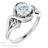 Round Cut Forever One Moissanite Engagement Ring #GTJ1064-round-fo-w 4 Round Cut Forever One Moissanite Engagement Ring #GTJ1064-round-fo-w