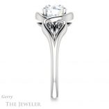 Round Cut Forever One Moissanite Engagement Ring #GTJ1064-round-fo-w 3 Round Cut Forever One Moissanite Engagement Ring #GTJ1064-round-fo-w
