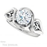Round Cut Forever One Moissanite Engagement Ring #GTJ1064-round-fo-w 5 Round Cut Forever One Moissanite Engagement Ring #GTJ1064-round-fo-w