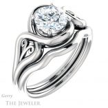 Round Cut Forever One Moissanite Engagement Ring #GTJ1064-round-fo-w 6 Round Cut Forever One Moissanite Engagement Ring #GTJ1064-round-fo-w