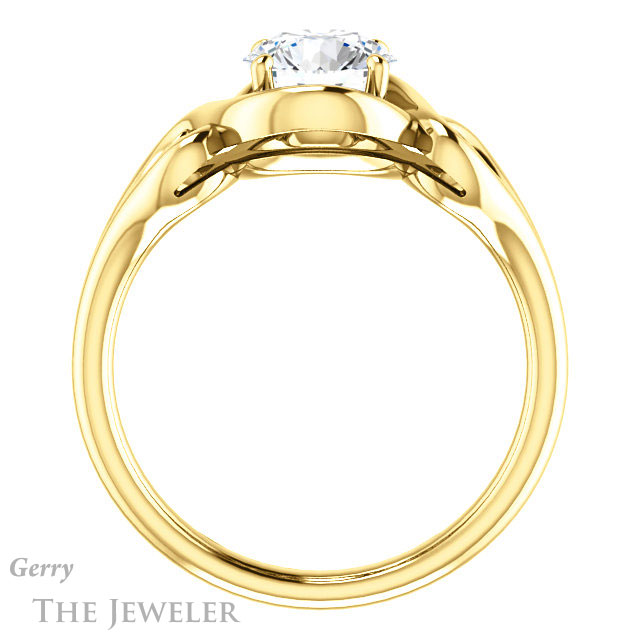 Round Cut Forever One Moissanite Engagement Ring #GTJ1064-round-fo-y