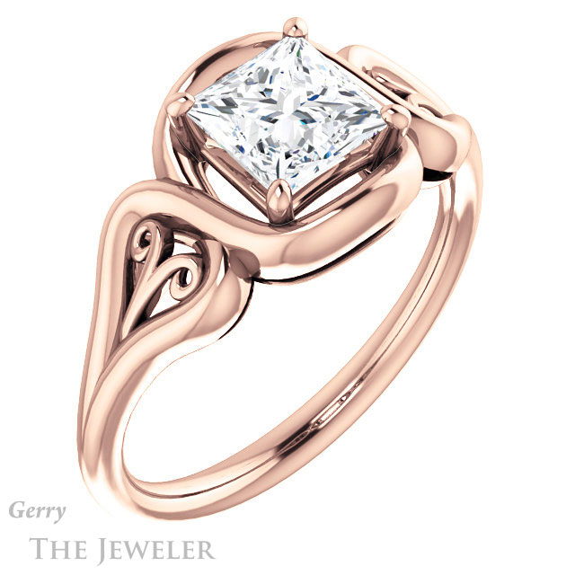 Princess Cut Forever One Moissanite Engagement Ring #GTJ1064-square-fo-r 4 Princess Cut Forever One Moissanite Engagement Ring #GTJ1064-square-fo-r