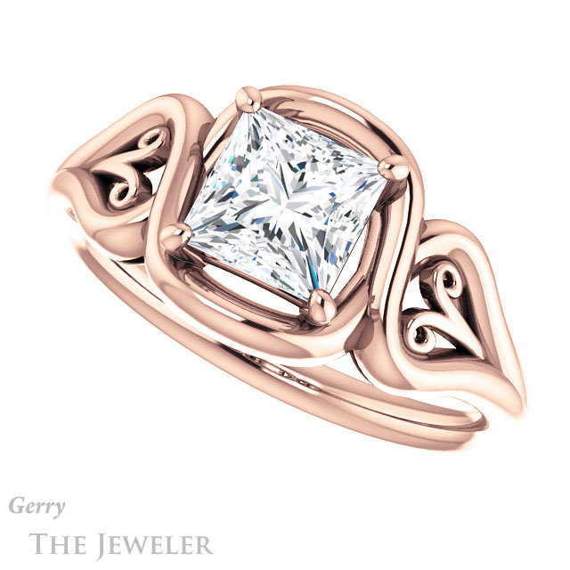 Princess Cut Forever One Moissanite Engagement Ring #GTJ1064-square-fo-r 5 Princess Cut Forever One Moissanite Engagement Ring #GTJ1064-square-fo-r