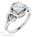 Princess Cut Forever One Moissanite Engagement Ring #GTJ1064-square-fo-w 4 Princess Cut Forever One Moissanite Engagement Ring #GTJ1064-square-fo-w