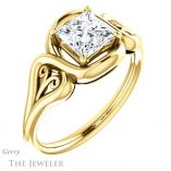 Princess Cut Forever One Moissanite Engagement Ring #GTJ1064-square-fo-y 4 Princess Cut Forever One Moissanite Engagement Ring #GTJ1064-square-fo-y