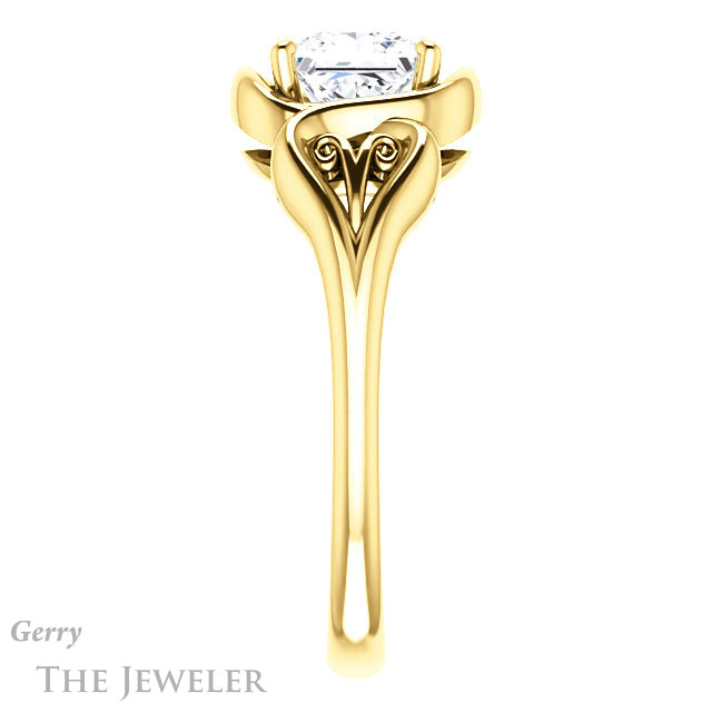 Princess Cut Forever One Moissanite Engagement Ring #GTJ1064-square-fo-y 3 Princess Cut Forever One Moissanite Engagement Ring #GTJ1064-square-fo-y