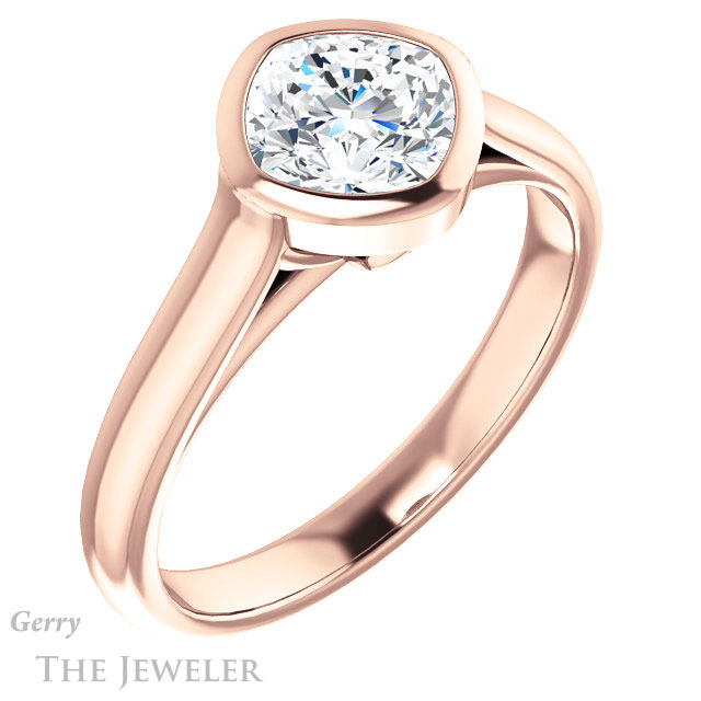 Cushion Cut Forever One Moissanite Engagement Ring #GTJ1065-cushion-fo-r 4 Cushion Cut Forever One Moissanite Engagement Ring #GTJ1065-cushion-fo-r