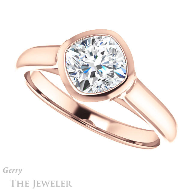 Cushion Cut Forever One Moissanite Engagement Ring #GTJ1065-cushion-fo-r 5 Cushion Cut Forever One Moissanite Engagement Ring #GTJ1065-cushion-fo-r