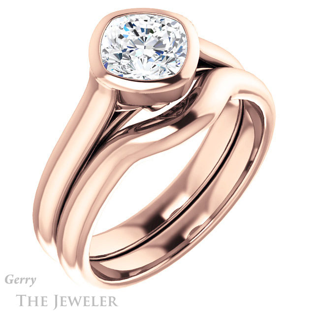 Cushion Cut Forever One Moissanite Engagement Ring #GTJ1065-cushion-fo-r 6 Cushion Cut Forever One Moissanite Engagement Ring #GTJ1065-cushion-fo-r