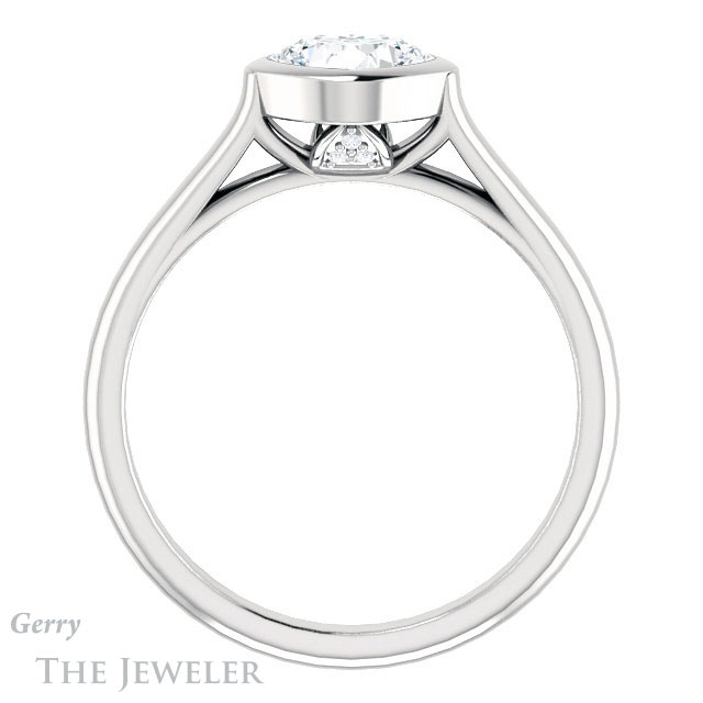 Cushion Cut Forever One Moissanite Engagement Ring #GTJ1065-cushion-fo-w