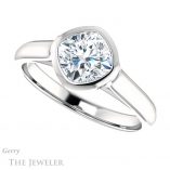 Cushion Cut Forever One Moissanite Engagement Ring #GTJ1065-cushion-fo-w