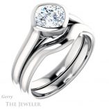 Cushion Cut Forever One Moissanite Engagement Ring #GTJ1065-cushion-fo-w