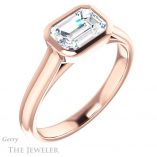 Emerald Cut Forever One Moissanite Engagement Ring #GTJ1065-emerald-fb-r 4 Emerald Cut Forever Brilliant Moissanite Engagement Ring #GTJ1065-emerald-fb-r