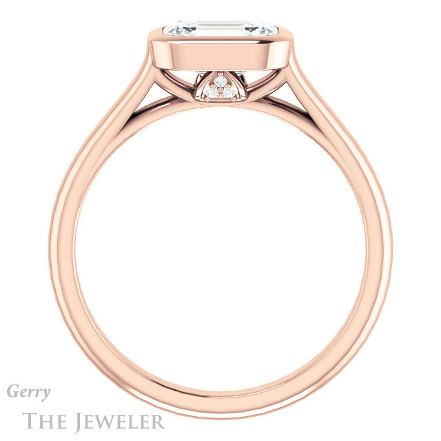 Emerald Cut Forever One Moissanite Engagement Ring #GTJ1065-emerald-fb-r 2 Emerald Cut Forever Brilliant Moissanite Engagement Ring #GTJ1065-emerald-fb-r