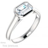 Emerald Cut Forever One Moissanite Engagement Ring #GTJ1065-emerald-fb-w 4 Emerald Cut Forever Brilliant Moissanite Engagement Ring #GTJ1065-emerald-fb-w