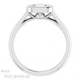 Emerald Cut Forever One Moissanite Engagement Ring #GTJ1065-emerald-fb-w 2 Emerald Cut Forever Brilliant Moissanite Engagement Ring #GTJ1065-emerald-fb-w