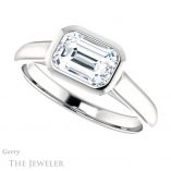 Emerald Cut Forever One Moissanite Engagement Ring #GTJ1065-emerald-fb-w 5 Emerald Cut Forever Brilliant Moissanite Engagement Ring #GTJ1065-emerald-fb-w